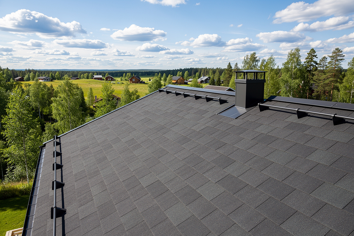 Huopakaton ja bitumikaton korjaus Kajaani, tuo uuden elämän kattoosi variables[width=1200,height=800,description=Asphalt shingle roof]