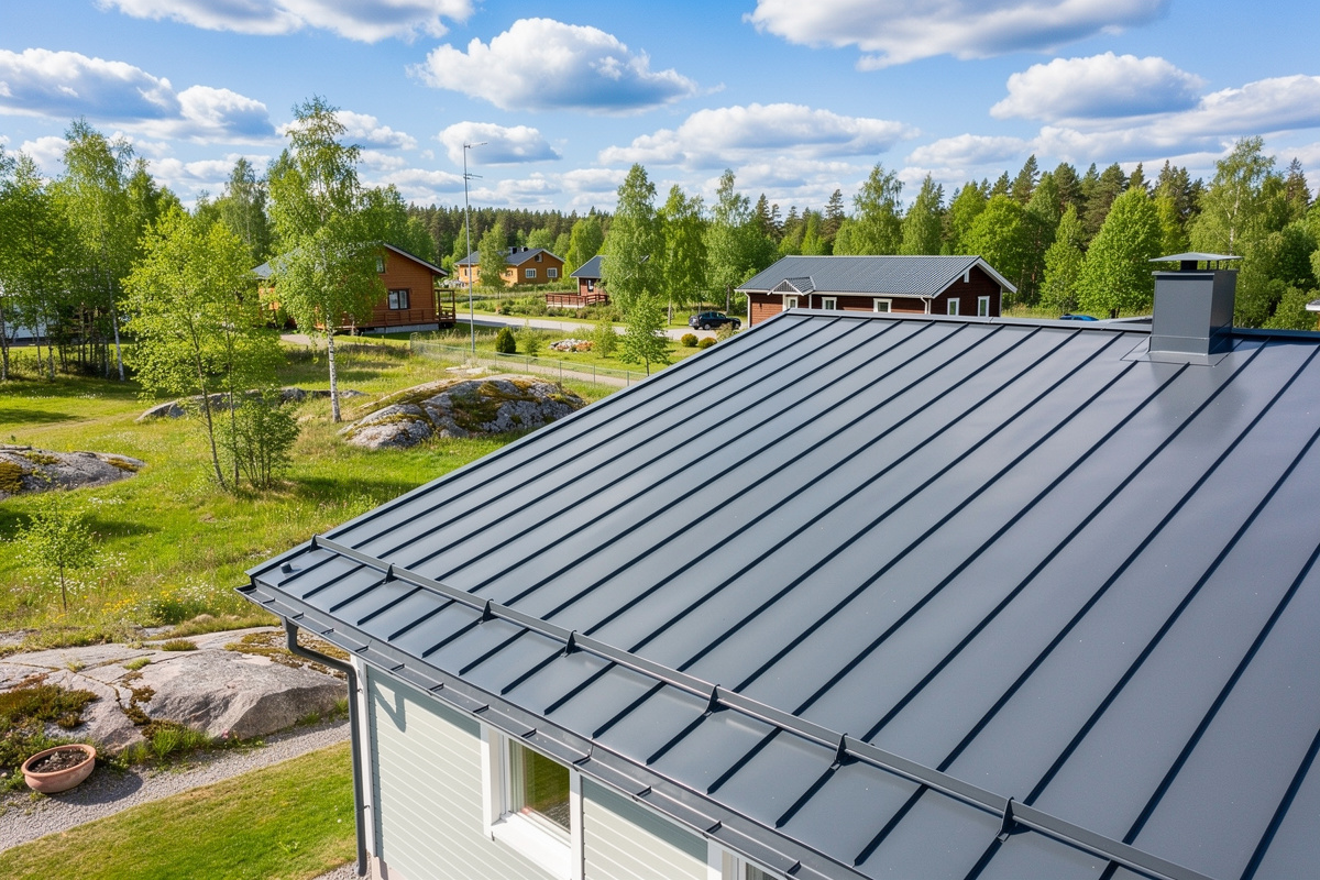 Peltikaton korjaus Kaarina - paikkaus tukee kattosi hyvinvointia ja tiivistää haastekohdat variables[width=1200,height=800,description=Metal roof]