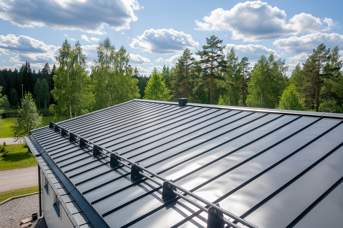 Peltikaton korjaus Kajaani, parantaa katon kestoa ja ulkonäköä merkittävästi variables[width=1200,height=800,description=Metal roof]